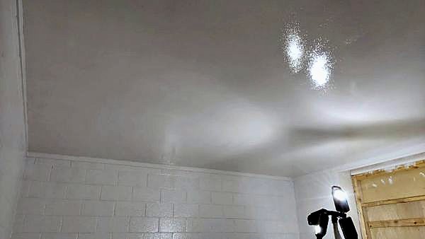 Ceiling and blockwork walls finished with a protective coating